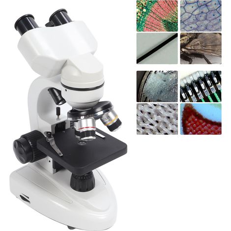Binokulares biologisches Mikroskop mit Augenschutz für Schüler, 40x-5000x, professioneller Lehr-Experimentierkopf, 360° drehbar, europäischer Standard 100-240V. (1/5)