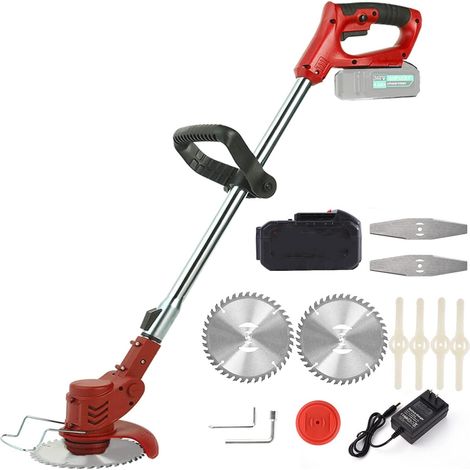 Débroussailleuse électrique sans Fil avec 3 Types de Lames désherbant sans Fil Coupe-Herbe électrique pelouse Jardin élagage/Coupe (Color : 1 Battery, Size : A) (1/5)