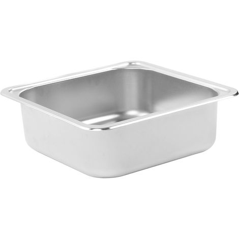 Évier de camping-car 336 x 336 x 125 mm en acier inoxydable 304, grande capacité et résistant aux rayures, pour camping-car, yacht ou bateau. (1/5)