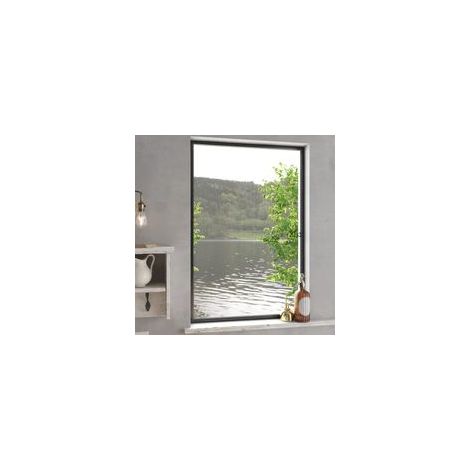 Mosquitera para ventanas, color antracita, 80 x 120 cm - Crezuo