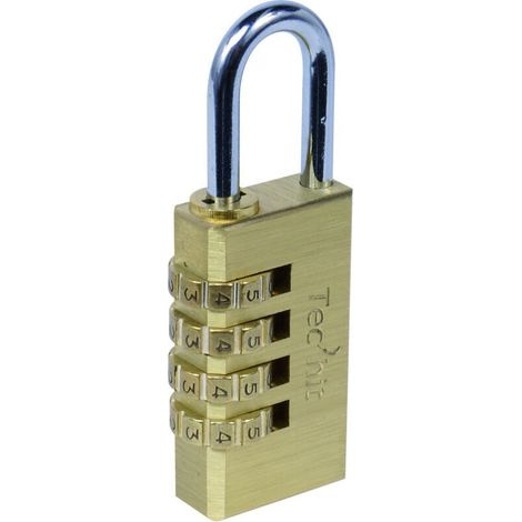 TEC HIT 429120 - Cadenas - Longueur 20 mm - A combinaison - Code 3 chiffres - En laiton