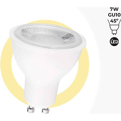 Ampoule LED GU10 - SMD2835 - 7W - Ø50mm - Optique à 45º - Blanc Chaud (1/5)