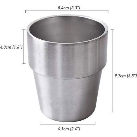 Lot de 2 gobelets en acier inoxydable de 300 ml - Double paroi - Pour barbecue, maison, bureau, fête, conduite (1/4)