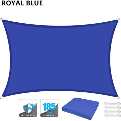 (Bleu foncé, 200x200CM) Voile d'ombrage imperméable, protection UV à 98%, convient aux jardins, pelouses et patios. (1/5)