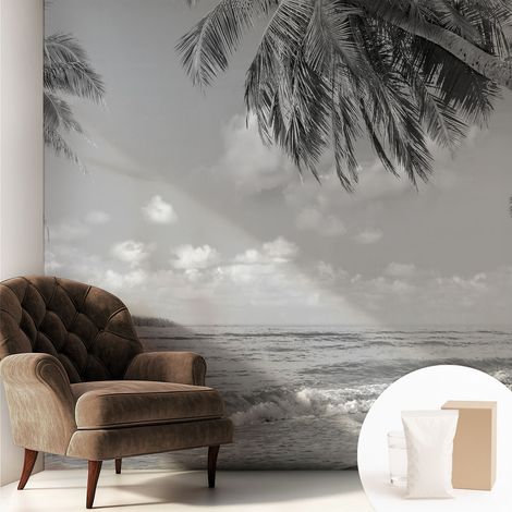 Papier peint avec colle pour décoration moderne de salon chambre à coucher cuisine et bureau Facile Paradis tropical 250x250 cm (1/5)