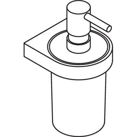 HEWI 800.06.11065 Distributeur de savon liquide DC en verre avec support Système 800 (1/2)