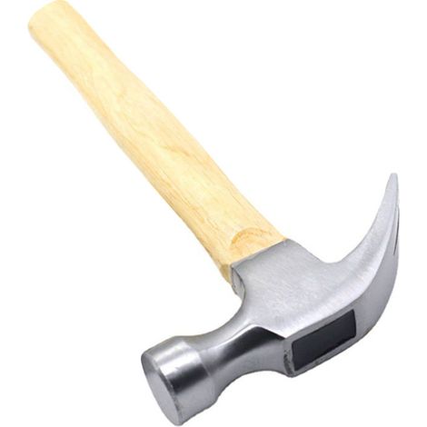 Marteau à griffes avec tête en acier à haute teneur en carbone et manche en bois. Marteau facile à utiliser pour la décoration et la menuiserie à la maison. (1/5)