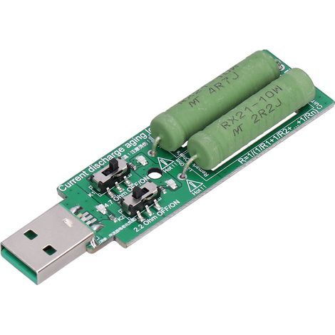 Mini USB load tester, external battery discharge resistance with 1A 2A 5VDC current button (1/5)