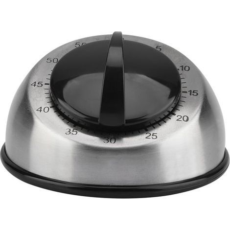 Mechanischer Küchentimer aus Edelstahl mit 60 Minuten Laufzeit und Zeiterinnerung