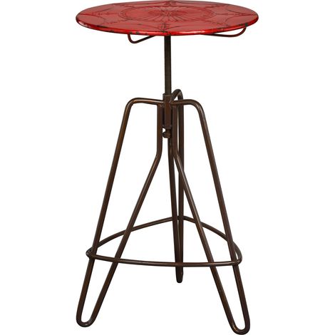 Premier Housewares Red Metal Artisan Table (1/3)