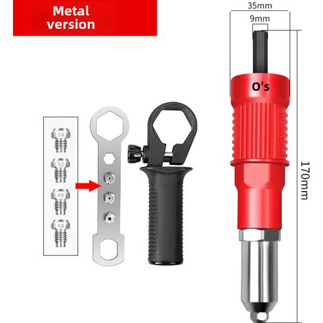 pistolet à riveter électrique, tête de conversion, cloueuse à riveter, machine à riveter, pistolet à riveter pneumatique, pistolet à arracher les noyaux, cloueuse à écrous (Métal [40/boîte]) (1/5)