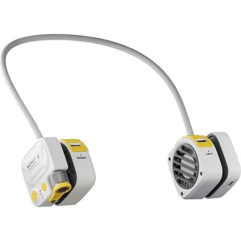 Ventilateur de cou avec lumière LED, format de poche, personnalisable, 3 vitesses, 7 heures d'autonomie, rechargeable par USB-C,idéal pour la plage (1/5)