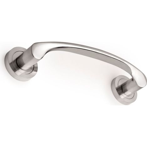 Emuca - Maniglie per porta da interno con rosetta D.50 mm, Maniglia porta scorrevole, design curvo, Alluminio, Nichel satinato, 4 pezzi. (1/5)