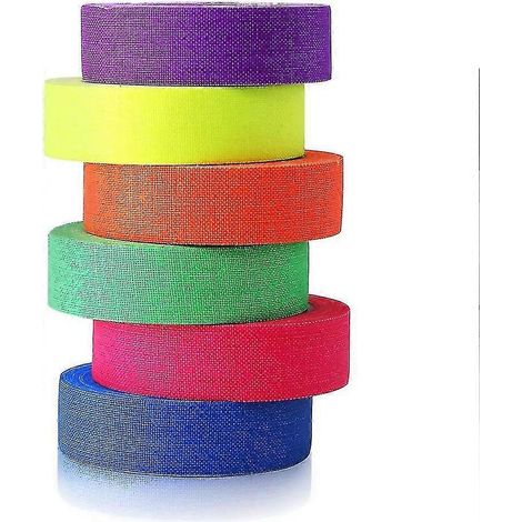 Ruban adhésif fluorescent réactif à la lumière noire, en tissu toilé, 1,5 cm x 5 m (1/4)