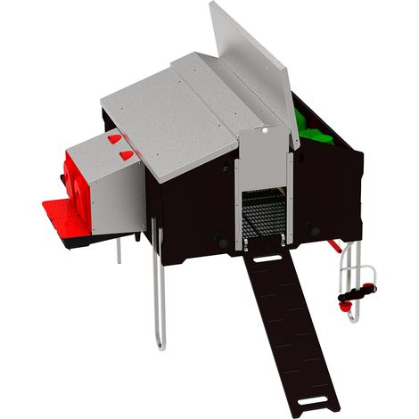 Poulailler en métal galvanisé pour 10 poules – Dimensions 2.29 x 1.52 x 1.23 m – 2 pondoirs et 2 abreuvoirs inclus – Résistant à l'humidité – Copele (1/4)