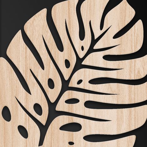 PALME 96x96 cm - Quadro arredo LASERCUT composito Legno e PVC - Misura: 96x96 cm