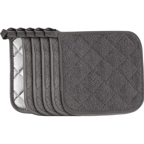 6 tapis isolants thermiques en tissu éponge - Indispensables pour la cuisine - Tapis isolants thermiques en tissu éponge de coton (1/5)
