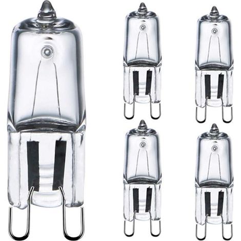 Ampoule Halogène G9 60W - Lot de 5 - Verre Transparent - Éclairage Intense - Four et Hotte - Blanc Chaud (1/5)