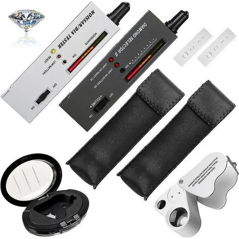 Testeur de diamants, stylo testeur de diamants haute précision avec loupes 30x et 60x pour débutants et experts. (1/5)