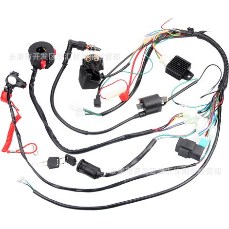 Off-road motorcycle/ATV/beach vehicle accessories 50-110CC emergency stop switch, complete vehicle wiring harness, ignition. (1/4)