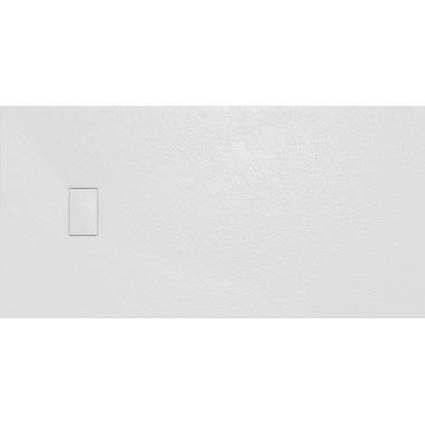 Aquariss SMC Slate Effect Shower Enclosure Tray Base 90cm Wide and Length 180cm White