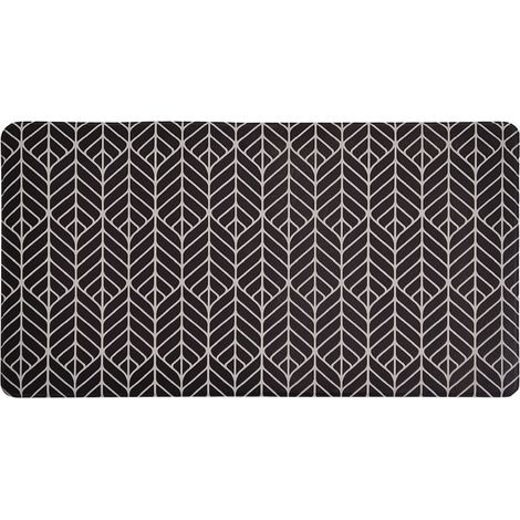 Tapis de cuisine PVC 44x120cm Noir/Blanc