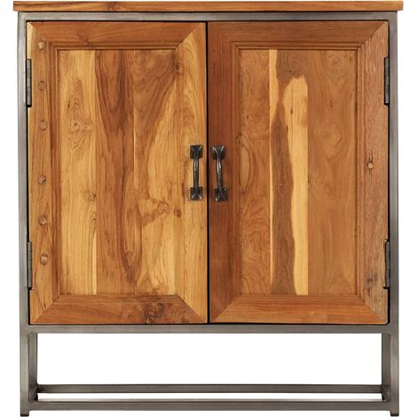 Maison Exclusive - Credenza in Teak Recuperato e Acciaio 65x30x70 cm (1/5)