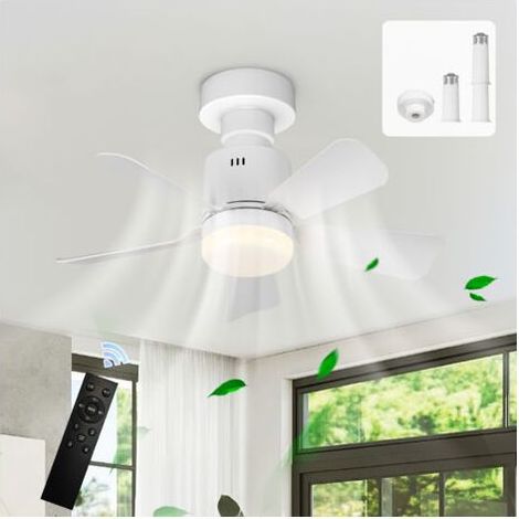 Ventilateur de plafond 45 cm silencieux – Lumière LED dimmable 24W – Télécommande – 4 vitesses – Pales en ABS – Pour pièces jusqu'à 15 m² (1/5)