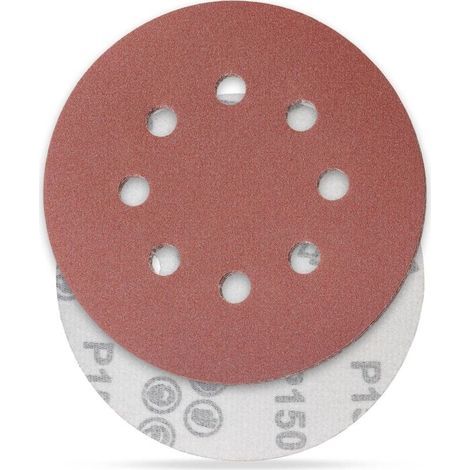 150 Disque de Ponçage Disques Abrasifs Grain Taille de 125mm Idéal pour Poncer/Polir/Dérouiller HSDPS5M100, Lot de 100 (1/5)