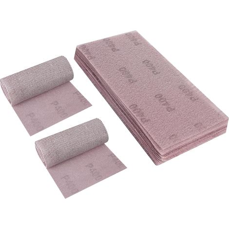 Treillis Feuilles Abrasive 115x230mm, 25 Pièces Papier a Poncer 400 Grains Abrasives Papier pour Ponceuse Vibrante Polir et Enlever La Rouille (1/5)