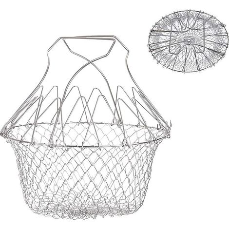 Basket to Frire, Basket a Salade Tamis Kitchen Stainless steel Fry Extendable Chef Basket Kitchen (1/5)