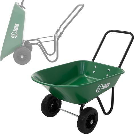 ECD Germany Chariot à Brouette 78L avec Fonction de Basculement avec Cadre en Acier, 2x Pneus PU et Bac en PP, Charge de 100 kg Équipement Polyvalent Extérieur Chantier Jardin Cour Manutention (1/5)