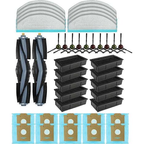 Pièces de rechange pour aspirateur robot Cube CC : brosse principale, filtre HEPA et sac à poussière. (1/5)
