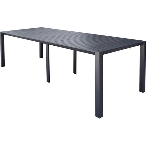 Tavolo allungabile "Tulum" in alluminio dogato 51-260 x 85 cm consolle per giardino e veranda -Antracite / Tavolo + 10 Poltrone (1/4)