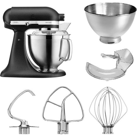 KitchenAid - Robot de cocina Artisan, 300 W, hierro fundido negro 5KSM185PSEBK (1/5)