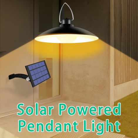 Lampe suspendue à énergie solaire avec panneau réglable, capteur d'éclairage marche/arrêt automatique, lampe suspendue résistante à l'eau IP65 pour jardin extérieur/intérieur, patio, rangement de cour (1/5)