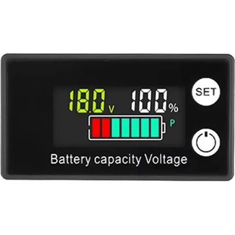 Voltmètre pour batterie 4x CC 8-100 V, indicateur de capacité, wattmètre, batterie au lithium (LiFePO4), batterie au plomb-acide 12 V, 24 V, 48 V, écran LCD D (1/5)