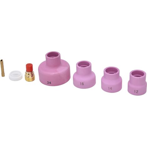 Kit de 7 pièces pour soudage TIG : lentille à gaz, porte-électrode en céramique, connecteur, couvercle avant en PTFE pour WP 9 20 25