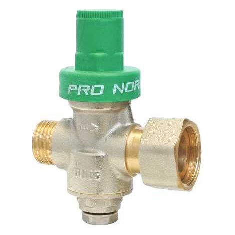 Somatherm – Réducteur de pression à piston mâle 3/4'' – Femelle écrou libre 3/4'' – Pression réglable 1 à 6 bars – Compatible chauffe-eau