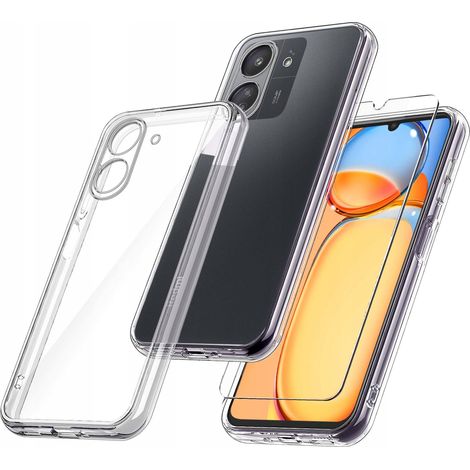 Funda delgada para Xiaomi Redmi 13C / Poco C65, funda transparente con parte trasera transparente y cristal. (1/5)