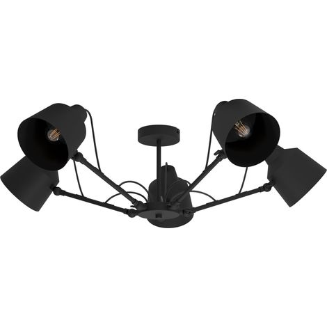Plafonnier avec 5 spots orientables, luminaire au style (1/3)