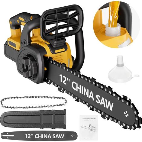 Tronçonneuse électrique portative sans fil de 12 pouces pour la coupe du bois de branche d'arbre pour batterie DeWalt 20v (sans batterie) (1/5)