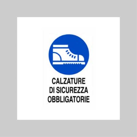 Cartello 'calzature di sicurezza obbligatorie' 40x60 cm (10 pezzi)