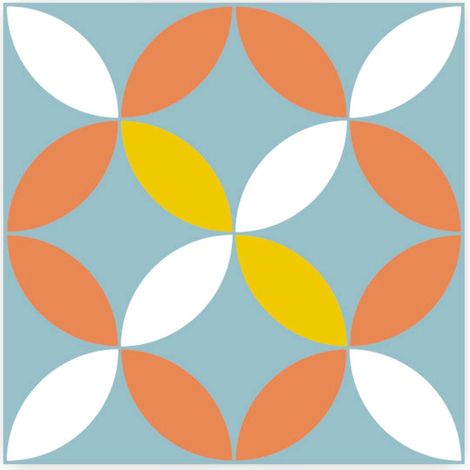 set de 6 stickers à carreaux de ciment 15 x 15 cm (1/2)