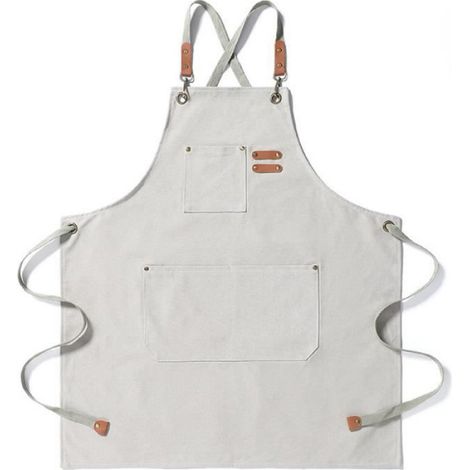 Tablier De Coiffeur - Toile De Coton - Bretelles Croisées Réglables - Pour Salon De Coiffure Et Esthétique - 1 Pièce (1/3)