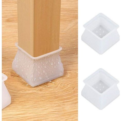 Embouts de chaise en silicone carrés, 32PCS Tables Chaises Pieds Coussinets Casquettes Casquettes de chaise Protège-jambes de chaise, Empêche les rayures et le bruit pour la protection du sol, (1/5)