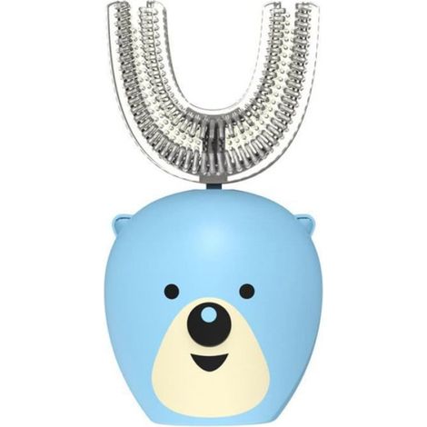 Brosse à dents électrique Sonique pour enfant en forme de U étanche - 3 modes - bleu (1/4)