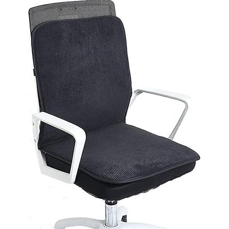 Coussin chauffant noir pour chaise de bureau, 4 niveaux de température réglables, dossier et assise chauffants électriques (1/4)