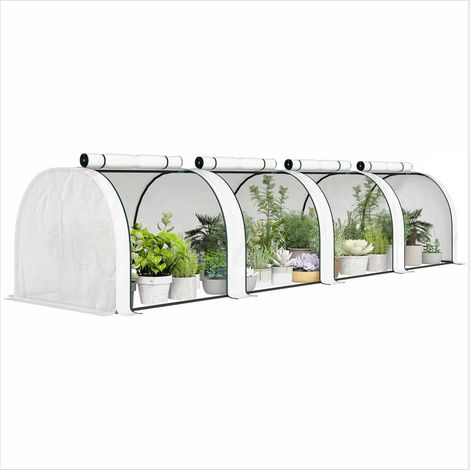 Serre de jardin Mini serre tunnel 4 x 1 x 0,80 m acier PE anti-UV (1/5)