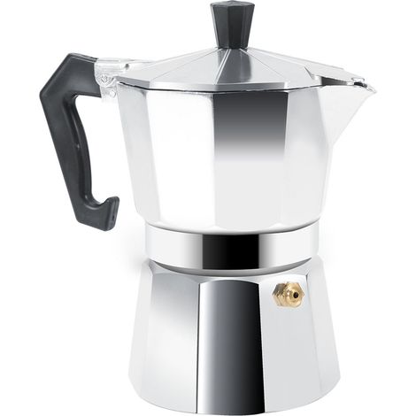 Cafetière Italienne Moka Aluminium 6 Tasses (300ML) pour Expresso Maison Bureau (1/5)